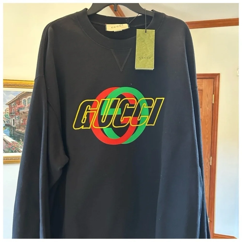 Gucci interlocking G jersey, cotton logo sweatshirt size XXL made in Italy